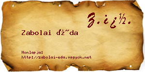 Zabolai Éda névjegykártya